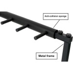 Rak Penyimpanan Raket Tenis, Dudukan Baja Lipat yang Dapat Disesuaikan untuk 7 Raket, Penyelenggara Badminton, Desain Hemat Ruang